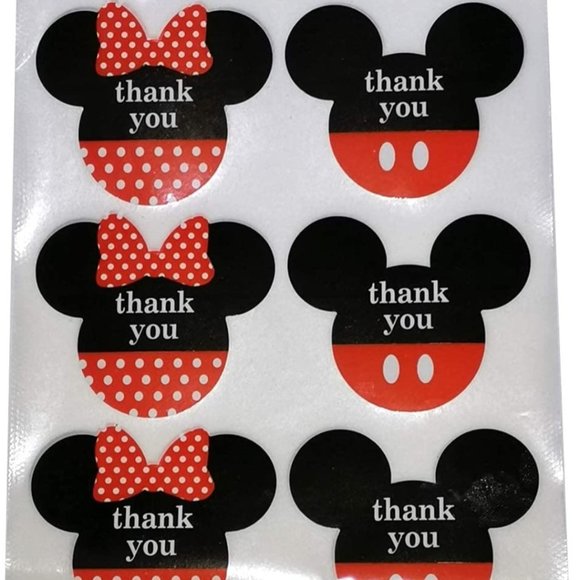 40 MICKEY & MINNIE THANK YOU Stickers 2" x 2.38" - Picture 1 of 8